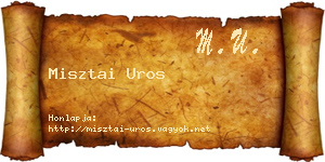 Misztai Uros névjegykártya